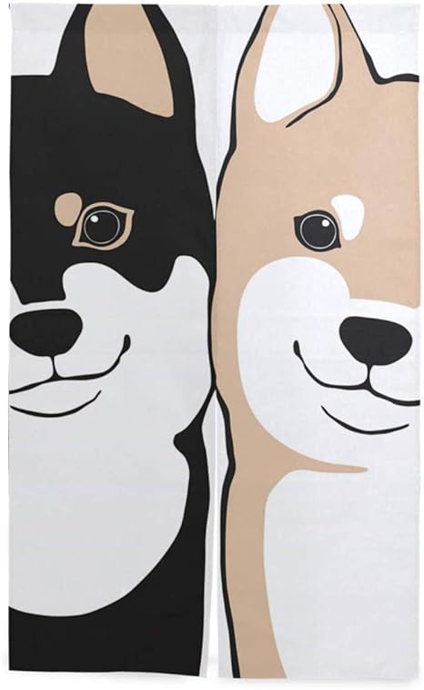 Amazon のれん 布 手作り 70x1cm 柴犬 いぬ 犬柄 ホワイト 遮光 間仕切り リビング カーテン 玄関 部屋間仕切り 冷暖効率アップ のれん 猫柄 のれん ハワイアン のれん 専門店 のれん オンライン通販