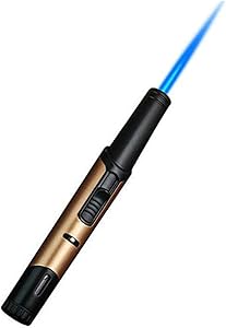 GOLDNCONN Jet Flame Torch Fire Ignition Lighter Gas Butane Refillable Long Reach Lighter for BBQ Stove Kitchen Cooker (Golden)