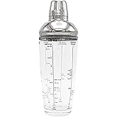 Houdini 24oz Glass Cocktail Shaker, Includes Six Recipes
