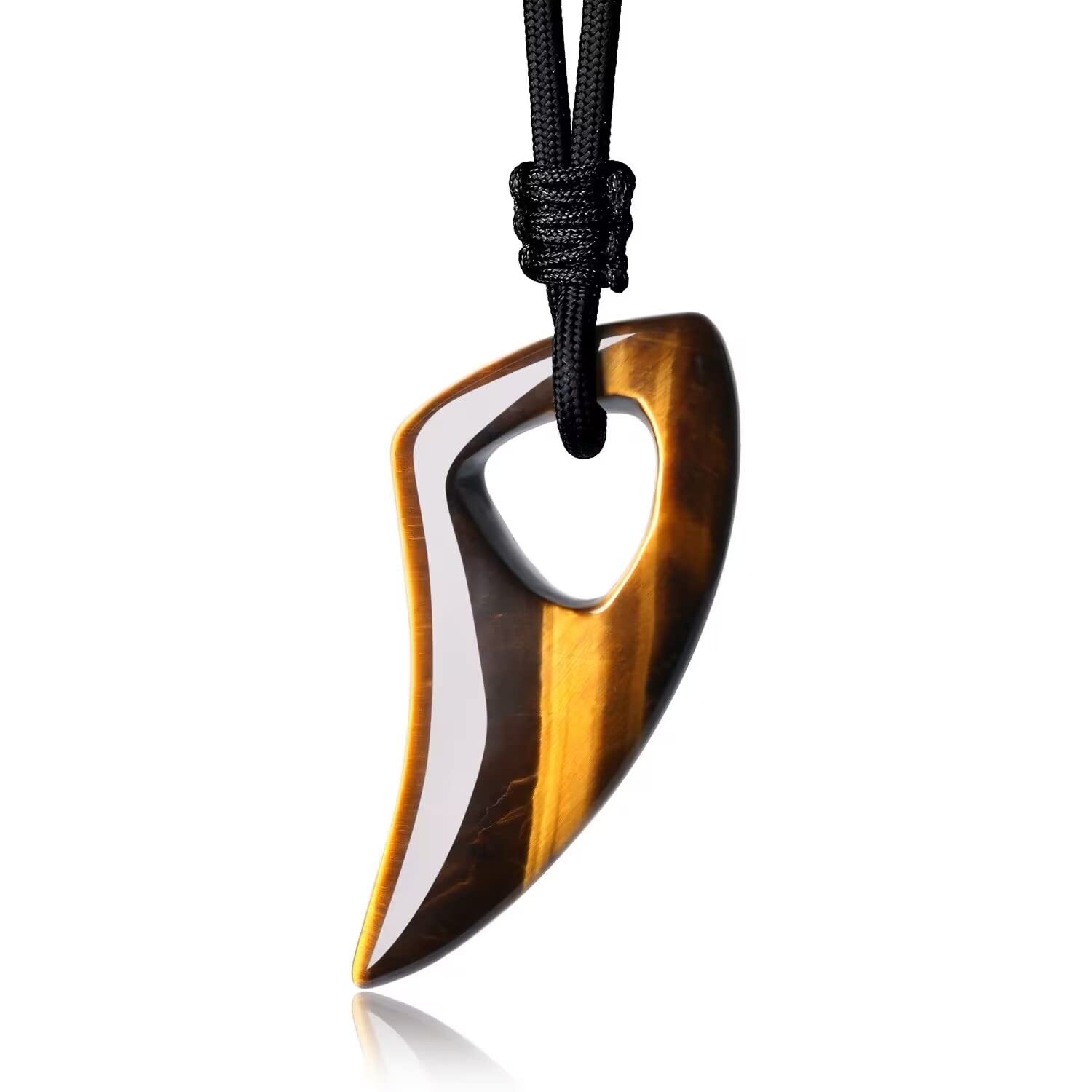 COAI Men's Wolf Tooth Amulet Tiger Eye Stone Necklace for Men Women โ image 1