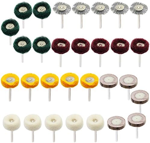 OCR 30 Pieces 1"/25mm Buffing Wheel Brushes Set Polishing Pad