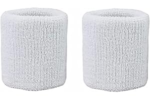 NASOGOD Colorful Cotton Sport Wristbands for Men and Women-3" Athletic Terry Cloth Sweatbands in Neon Colors-Wrist Sweat Bands for Tennis, Basketball, Running, Gym (1 Pair)