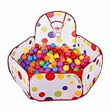 Foldable Children Toddlers Ball Pit Tent Sea Ball Pool Toy with Basketball Hoop and Zippered Storage Bag by S.K.L, 4 Ft/120cm (Balls Not Included)