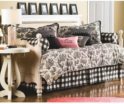 Amazon.com: 4pc Southern Textiles Jolie Black & Cream Toile Daybed