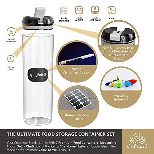 Chef's Path Airtight Food Storage Container Set 7 PC Kitchen & Pantry Organization BPA