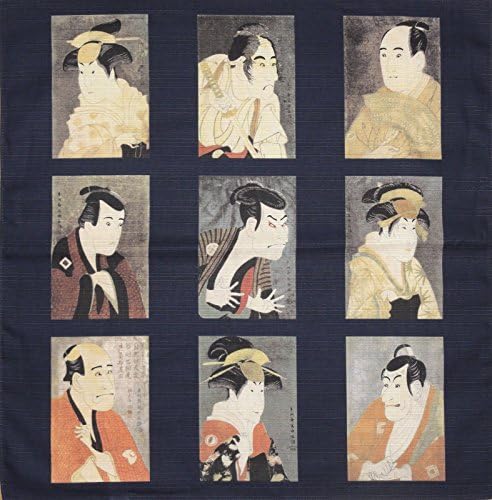 Furoshiki Wrapping Cloth Navy Sharaku Collection Motif Japanese Fabric 50cm
