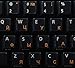 RUSSIAN CYRILLIC KEYBOARD STICKERS WITH ORANGE LETTERING ON TRANSPARENT BACKGROUND