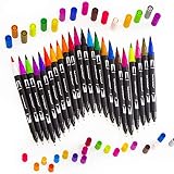 ARTOYS Dual Felt Tip Pens 24 Colors Brush Fineliner Dual Tips for Art view 2