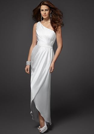 one shoulder tulip dress