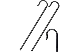 Poen Halloween Shepherd's Staff Hook Prop Costume 5Ft Tall Walking Cane Stick Plastic Crook Staff Shepherd Cosplay Accessory