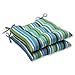 Pillow Perfect Stripe Indoor/Outdoor Chair Seat Cushion with Ties, Tufted, Weather, and Fade Resistant, 18.5