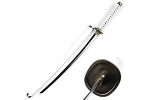 Katana & 41" Wooden Samurai Sword, Anime Ninja Cosplay Prop Toy for Anime Lovers, Bamboo Blade for Role-Playing (Style 2)