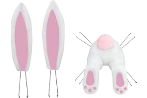 Easter Door Decorations Bunny Butt Wreath Kit, Hangable Easter Bunny Butt and Ears Wreath Attachment for Spring Holiday Party