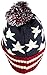 Best Winter Hats Jacquard American Flag Cuffed Beanie Cap W/Pom Pom