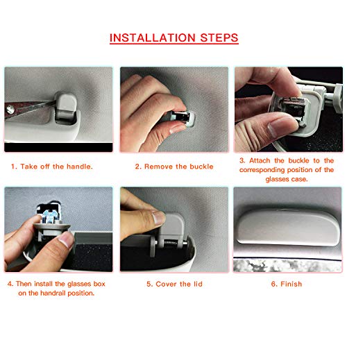 CDEFG Car Sunglasses Storage Box Glasses Holder Eyeglasses Storage Case for 2018-2019 C-HR CHR (Black)