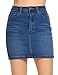 Chigant Womens Stretch High Waisted Short Mini Denim Skirt Jean Skirts Dark Blue