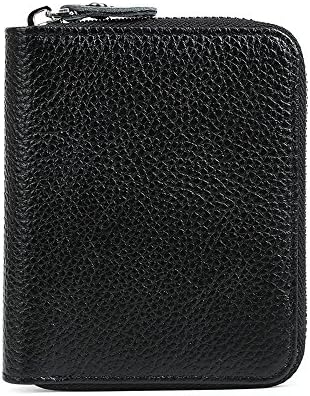 Neweekend Men's RFID Blocking Vintage Genuine Leather Zipper Around Wallet Travel Card Holder (2)