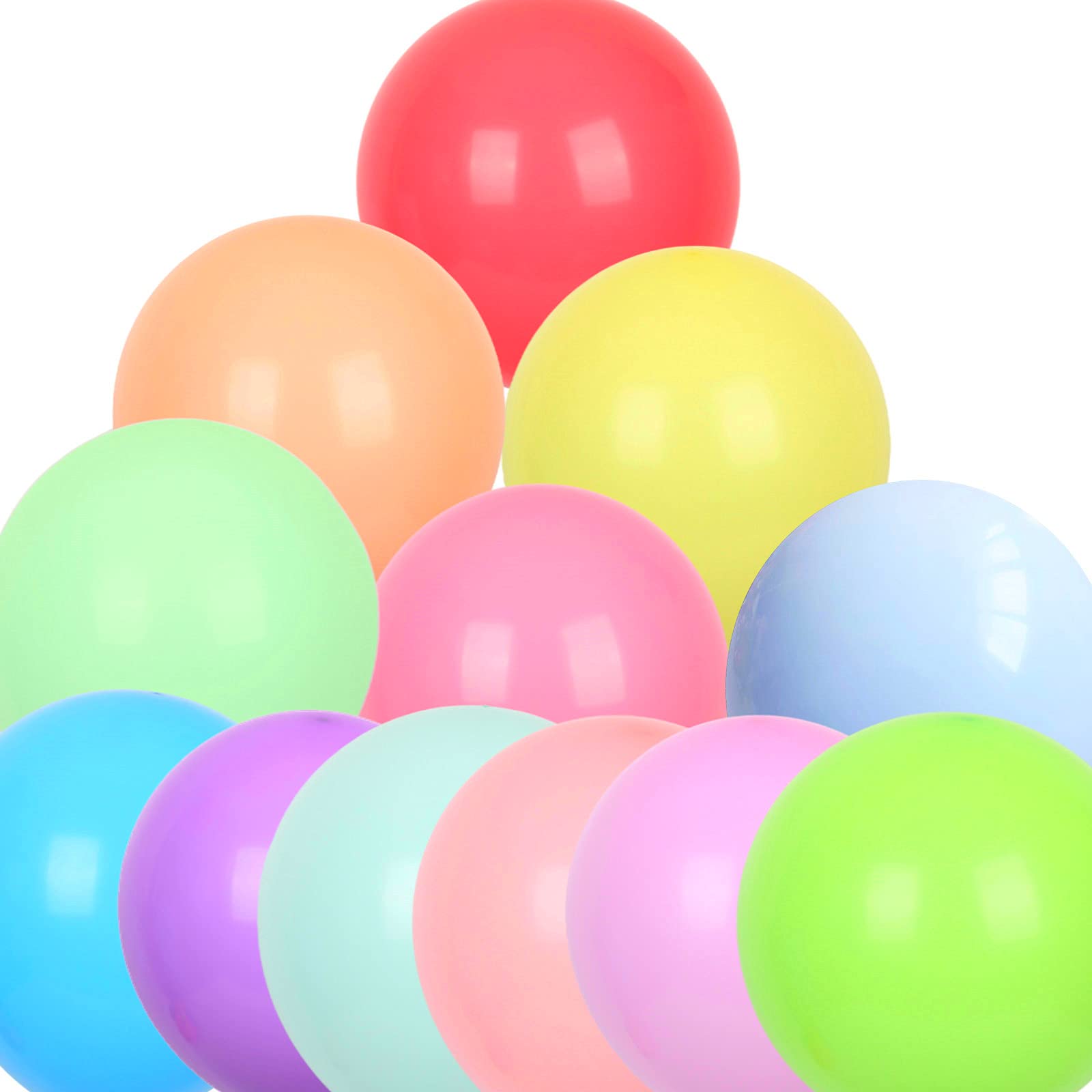 12 Pcs 36 Inch Multicolor Macaron Pastel Latex Balloons - Extra Large Colorful Balloons for Wedding, Birthday, Halloween, Christmas, Baby Shower, Carnival