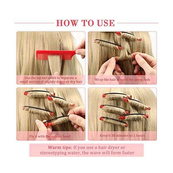 60-Pieces-Hair-Perm-Rods-Short-Cold-Wave-Rods-Plastic-Perming-Rods-Hair-Curling-Rollers-Curlers-with-Steel-Pintail-Comb-Rat-Tail-Comb-for-Hairdressing-Styling-Supplies-Red02-Inch 60 Pieces Short Hair Perm Rods Cold Wave Rods Plastic Perming Rods Hair Curling Rollers Curlers with Steel Pintail Comb…