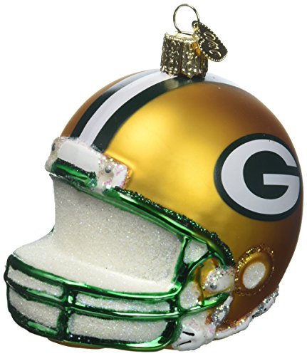 Old World Christmas Green Bay Packers Helmet Glass Blown Ornament