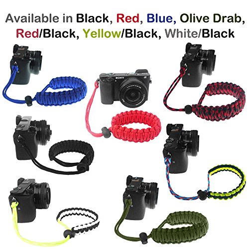 FoRapid Braided 550 Paracord Adjustable Camera Wrist Strap / Bracelet for Mirrorless Compact System DSLR Cameras, Binoculars (Olive Drab)