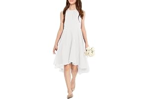 Galawaqe Fancy Kids Girls Junior Bridesmaid Dresses Girl Sleeveless Backless Crossed Straps Dress Wedding Prom Party Gowns