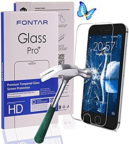 (2 Pack) iPhone 6 Screen Protector Glass ,FONTAR Ultra-Clear High Definition (HD) Tempered Glass Screen Protectors for iPhone 7 (4.7 INCH)