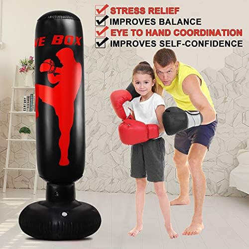 63inch Inflatable Punching Bag, Karate Practice Bag for Kids and Adults