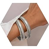 Awinesn 18K Gold Plated Bracelets for Women Gold Bangles for Women Chunky Bangle Bracelets for Women Bracelets Stack Tarnish Free Bangle Set of 3 for Women Accessories for Her Gifts