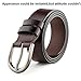 WHIPPY Genuine Leather Belt for Women Waist Belt with Brushed Alloy Buckle