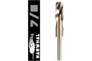 Narwhal 7/8 Inch Cobalt Drill Bits (Industrial Grade M35 Cobalt) 1/2" Shank & 6" Length & 135 Degree Split Point for Drilling