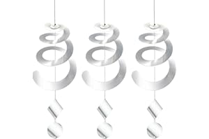 Chephon Bird Spiral Spinner Reflectors with Reflective Scare Discs - Decorative Bird Scare Device to Keep Birds Away Like Woodpeckers, Pigeons and Geese - 3 Pack with Free Hooks