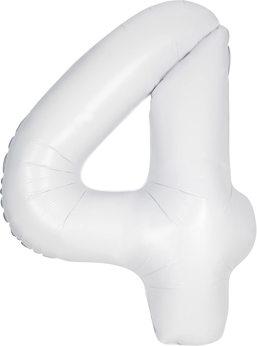 Unique Giant Foil Number 4 Balloon 86 cm Matte White