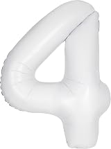 Unique Giant Foil Number 4 Balloon 86 cm Matte White
