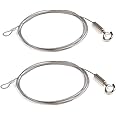 2PCS Adjustable Picture Hanging Wire Kit with Loop and Hook, 2m x 1.5mm Heavy Duty Mirror Frame Hanging Wire, Stainless Steel Hanging Wire Rope for Mirror, Picture, Light/Lamp Hold Up to 44lb.