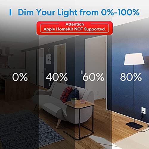 Smart Dimmer Switch, 2.4GHz WiFi Light Switches for Dimmable LED Light