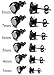 FIBO STEEL Stainless Steel Mens Womens Stud Earrings Black Round Cubic Zirconia Inlaid, 8mm