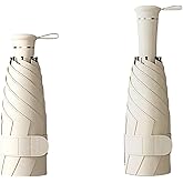Mini Folding Travel Umbrella with Built-in Hidden Telescoping Handle,Teflon Coating, UPF 50+,UV Protection,Compact Lightweight Portable,6 Ribs Design,Small,Sun/Rain,Women/ Kids/Girls,Backpack Car
