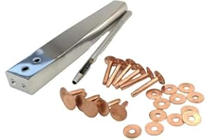 Towonder Copper Rivets with Setters Rust-Proof Studs DIY Leather Craft Making Tool Kits Tack Repairs