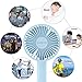 vatemax Mini Handheld Fan, Rechargeable 2600mAh Personal Fan 3 Speeds Portable Fan Strong Airflow Desktop Fan with Base Plus 6ft USB Cable for Home,Office,Travel,Disney,Football Game Use (Blue)