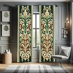 Ambesonne Leafy Art Curtains, Modern Illustration