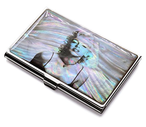 Marilyn-Monroe-Business-Credit-Card-Case-Id-Holder-Metal-Travel-Wallet-Mother-of-Pearl