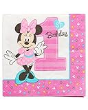 American Greetings 5795249 Minnie Mouse 1st Birthday Lunch Napkins, 16-Count