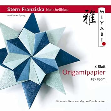 Origamipapier Stern Franziska Mit Anleitungdeutsch Blau Hellblau