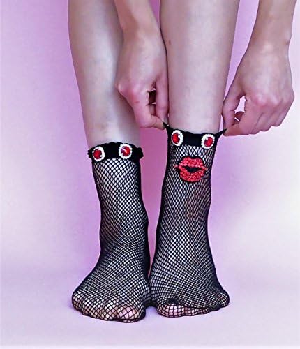 tulle socks embellished fishnet mesh socks ankle lace socks sexy crystallized tights glitter socks decorated fishnets bling statement socks