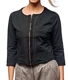 Women's Cropped Zip-Up Jacket Sweater by Hanna & Gracie