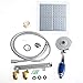 AKDY 52 In. 8-Jet Multi-function Tempered Glass Shower Panel System With Adjustable Rainfall Shower Head tub spout 4-Spary handheld showerhead & Temperature Display (Gray Stripe Pattern)