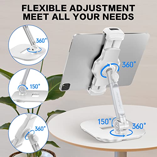 Upgraded Desktop Tablet Stand, AboveTEK 360° Swivel Tablet & Phone Desk