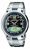 Casio AW-82D-1AVES Gents Watch Quartz Analogue Black Dial Silver Steel Strap