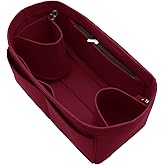 LEXSION Felt Purse Organizer Insert Zipper Pocket with Two Removeable Bottle Holder